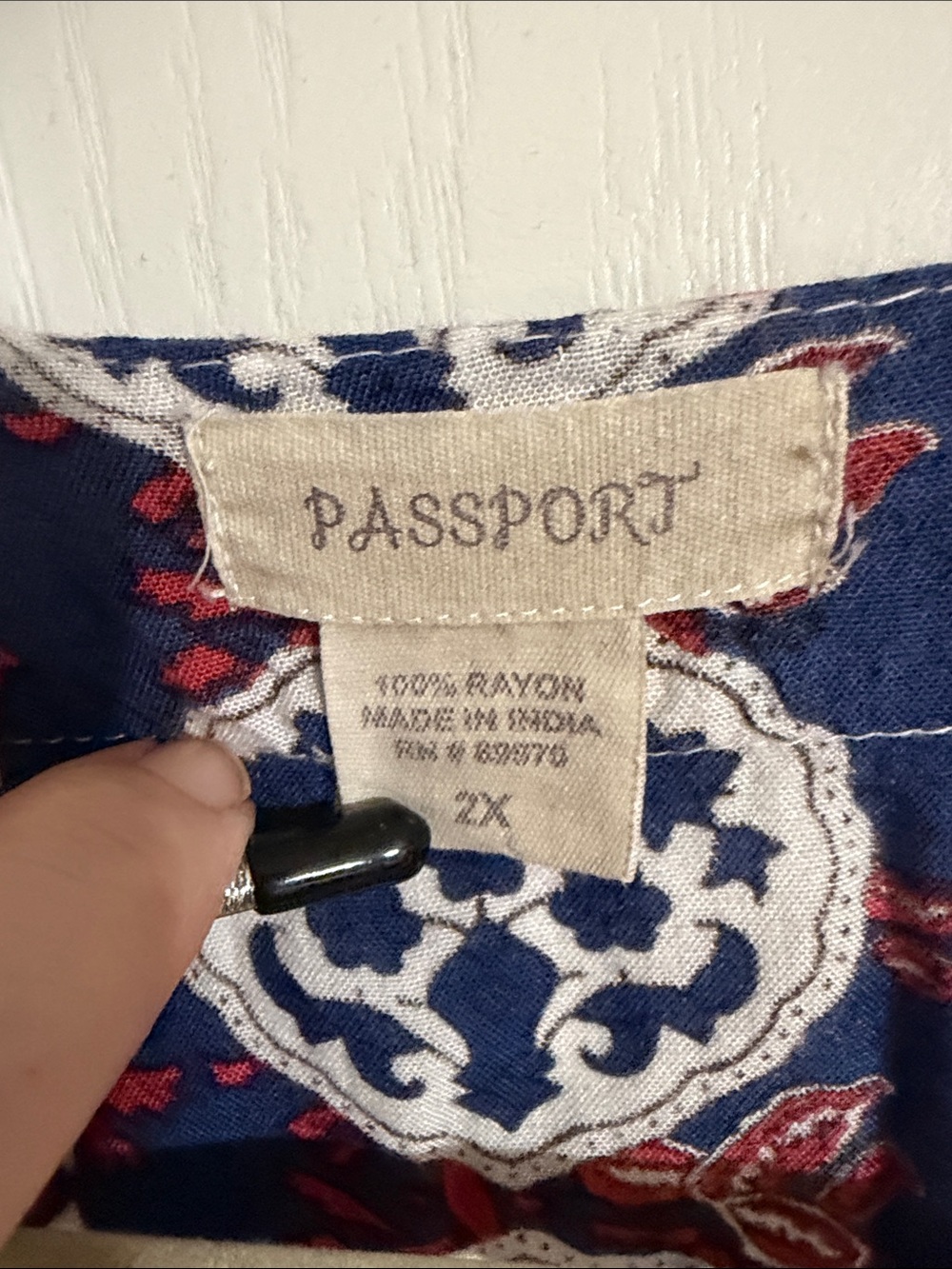 Passport Red, Navy & White Bohemian Open-Front Tunic Cardigan - Picture 2 of 3